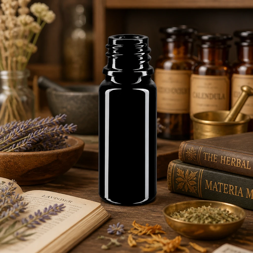 Violet glasflaske 10ml DIN 18 (Mironglas) Premium Mironglass-flaske 10 ml DIN 18 til urteolier og medicinske planteekstrakter