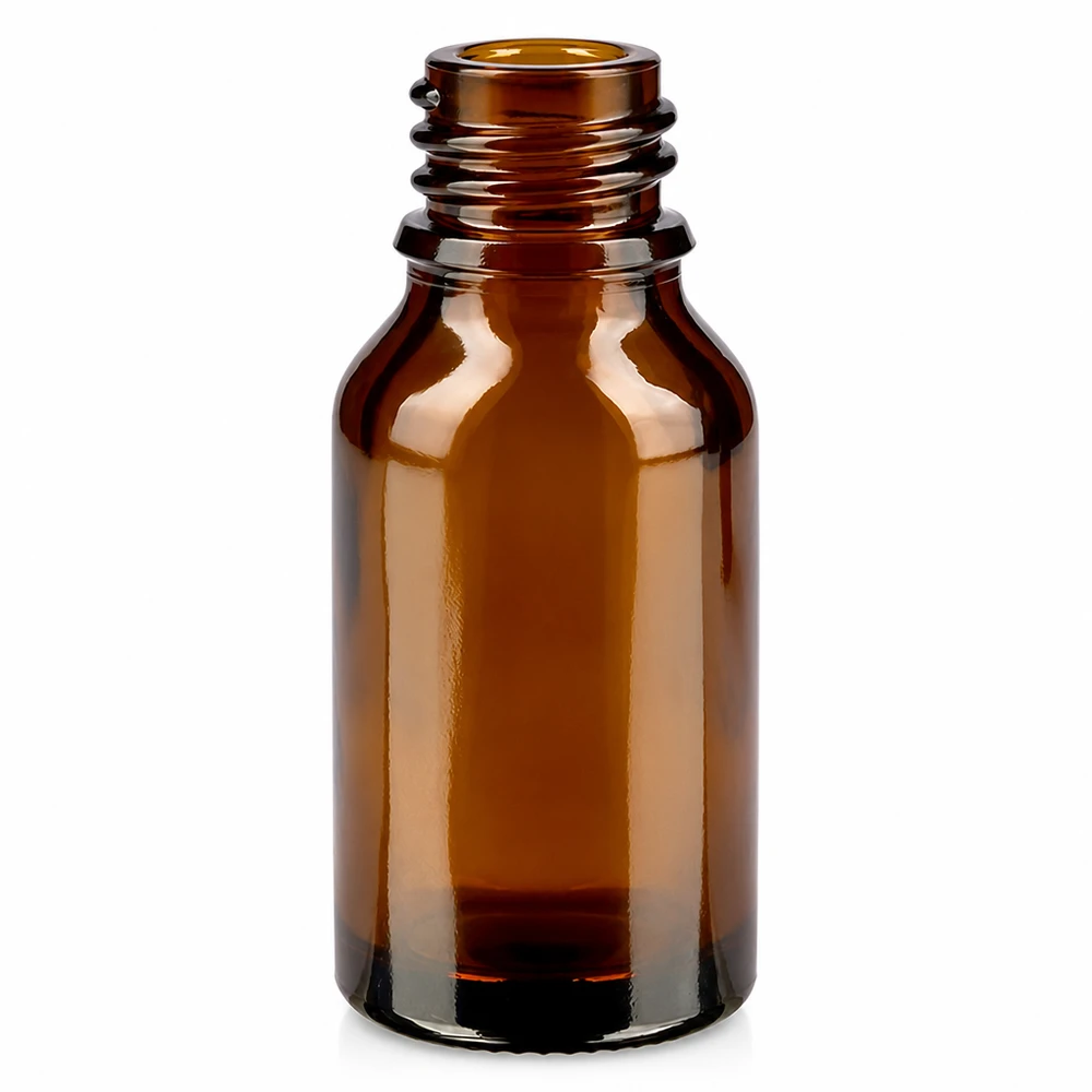 Dropperflaske 30 ml DIN 18 ravfarvet glas HIGH SHAPE 30 ml brun apoteksflaske af glas, høj form med skruegevind til æteriske olier og medicin