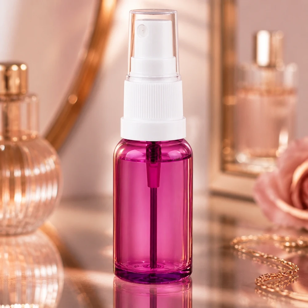 20 ml sprayflaske hvid/transparent Standard PurpleLine UT18/20 20 ml sprayflaske af høj kvalitet lavet af gennemsigtig plast i et elegant lilla design