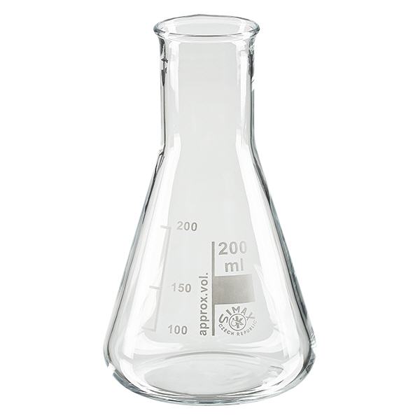 Erlenmeyer-kolbe 200 ml med smal hals