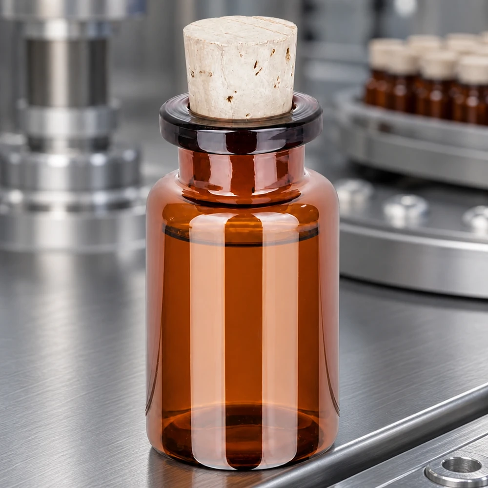 Flaske ravfarvet glas 10ml med kork 11/14mm Kleine Braunglasflasche 10ml mit Korken aus Naturmaterial 11/14mm für Aromatherapie