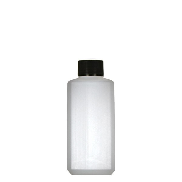 250 ml firkantet flaske PE natur, med låg 250 ml firkantet flaske PE natur, med låg