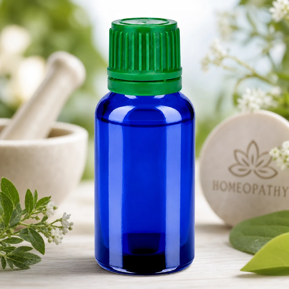 20 ml flaske 11 mm SV grøn OV BlueLine UT18/20 20 ml glasflaske med rillet grøn hætte for nem åbning og sikkert greb