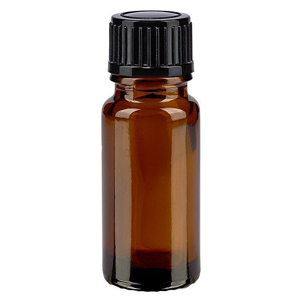 Apoteksflaske brun 10ml dryp v. 1mm sort pc Apoteksflaske brun 10ml dryp v. 1mm sort pc