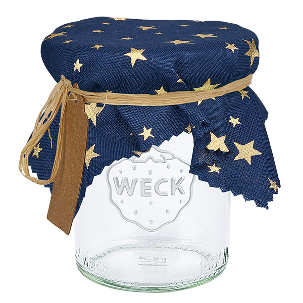 Stofdækkeserviet stjerner blå 150x150mm firkantet