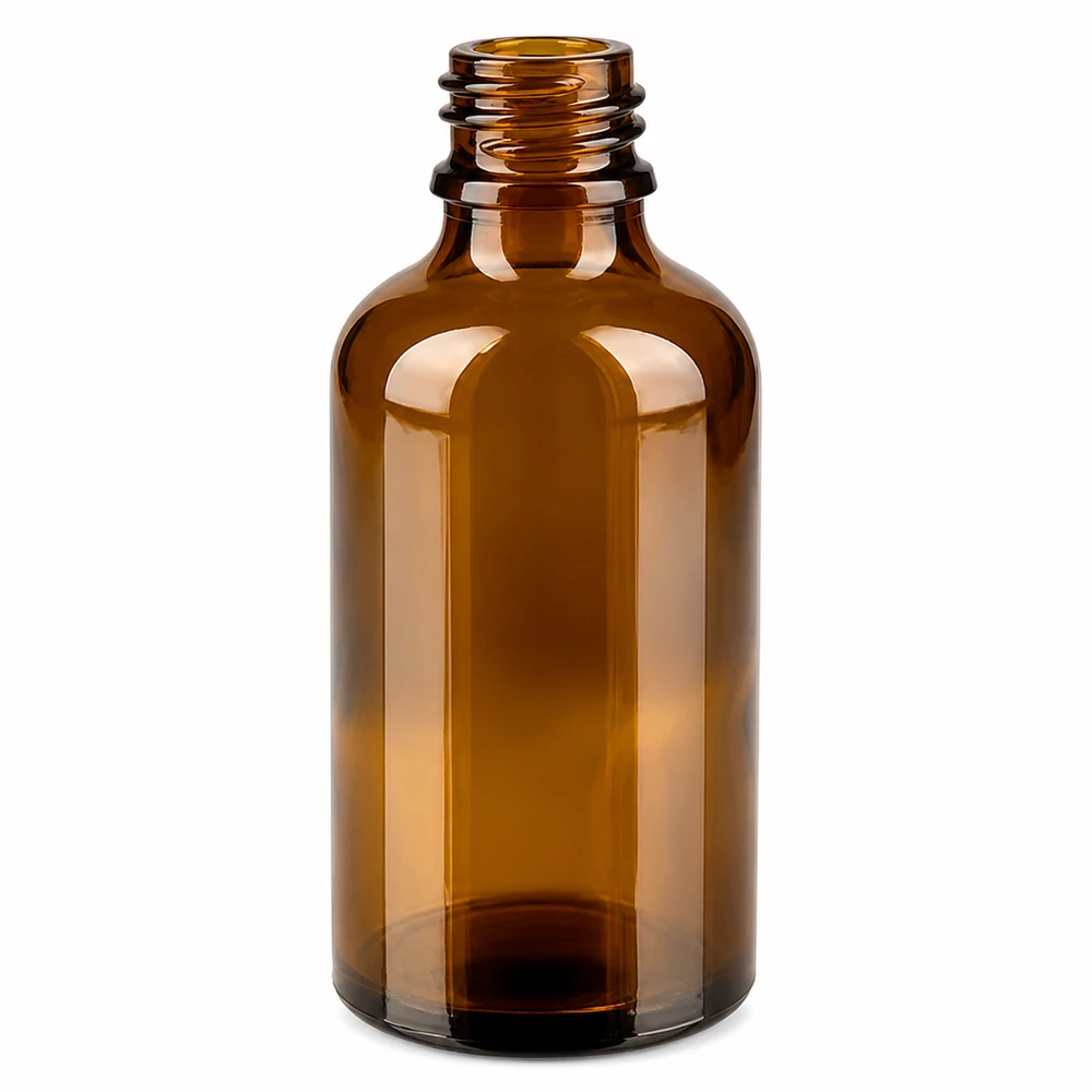 50 ml dråbeflaske 1 mm sort OV BrownLine UT18/50 Brun glasflaske 50 ml med gevind til dråbelåg - perfekt til lysfølsomme væsker