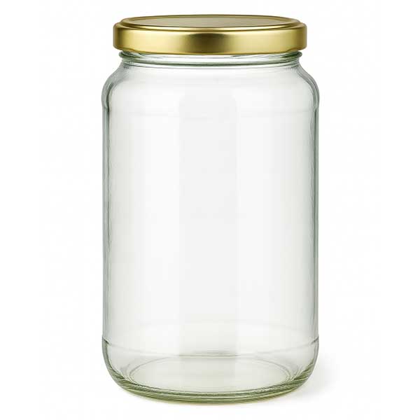 1700 ml rund krukke med BasicSeal-låg i guld UNiTWIST