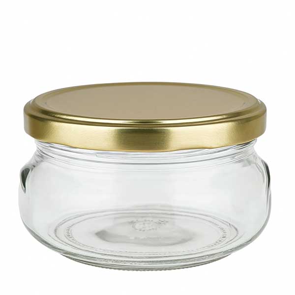 120 ml terrineglas med BasicSeal-låg guld UNiTWIST