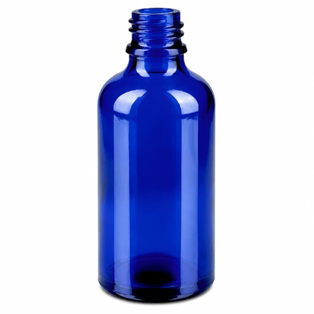 50 ml sprayflaske gul/tr. STD BlueLine UT18/50 Blå 50 ml glasflaske med skruegevind til sprayhoved - ideel til gør-det-selv-kosmetik og aromaterapi