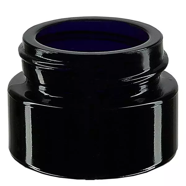 Kosmetikkrukke i violet glas 15 ml, uden låg