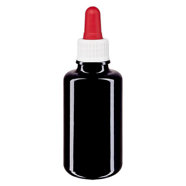 Apoteksflaske viol. 30ml pipette hvid/rød stk. Apoteksflaske viol. 30ml pipette hvid/rød stk.