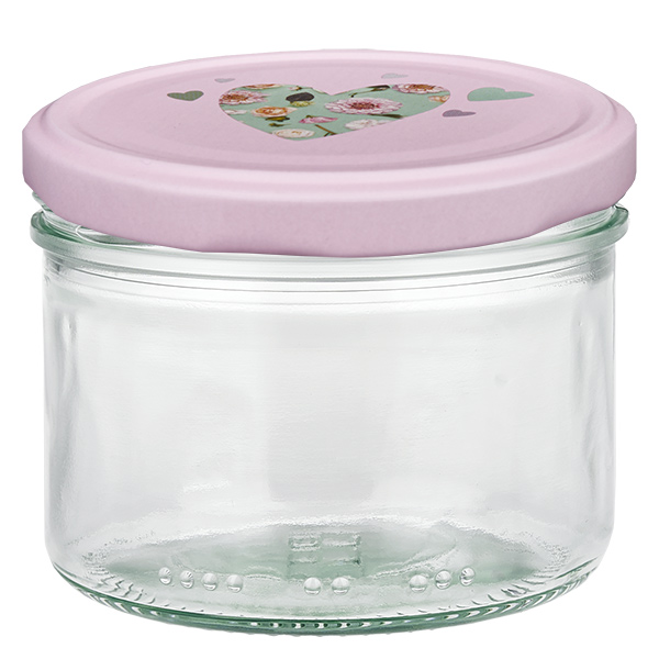 230 ml cylinderformet krukke + BasicSeal-låg, hjerterosa