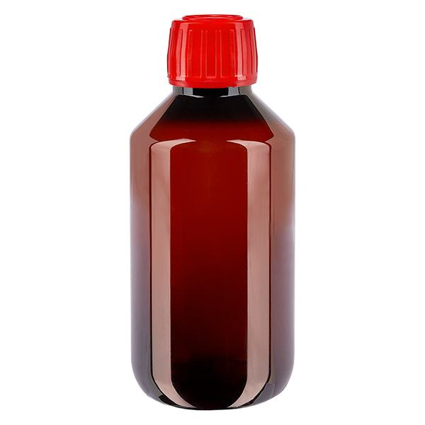 PET-flaske 200 ml med rød hætte OV PET-flaske 200 ml med rød hætte OV