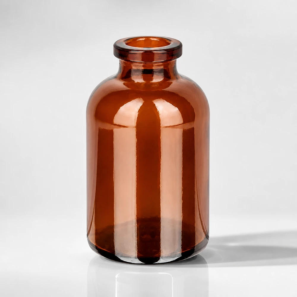 Injektionsflaske af ravfarvet glas 30 ml Hochwertige Pharmaflasche 30ml Braunglas mit zylindrischem Korpus und verstärktem Rand