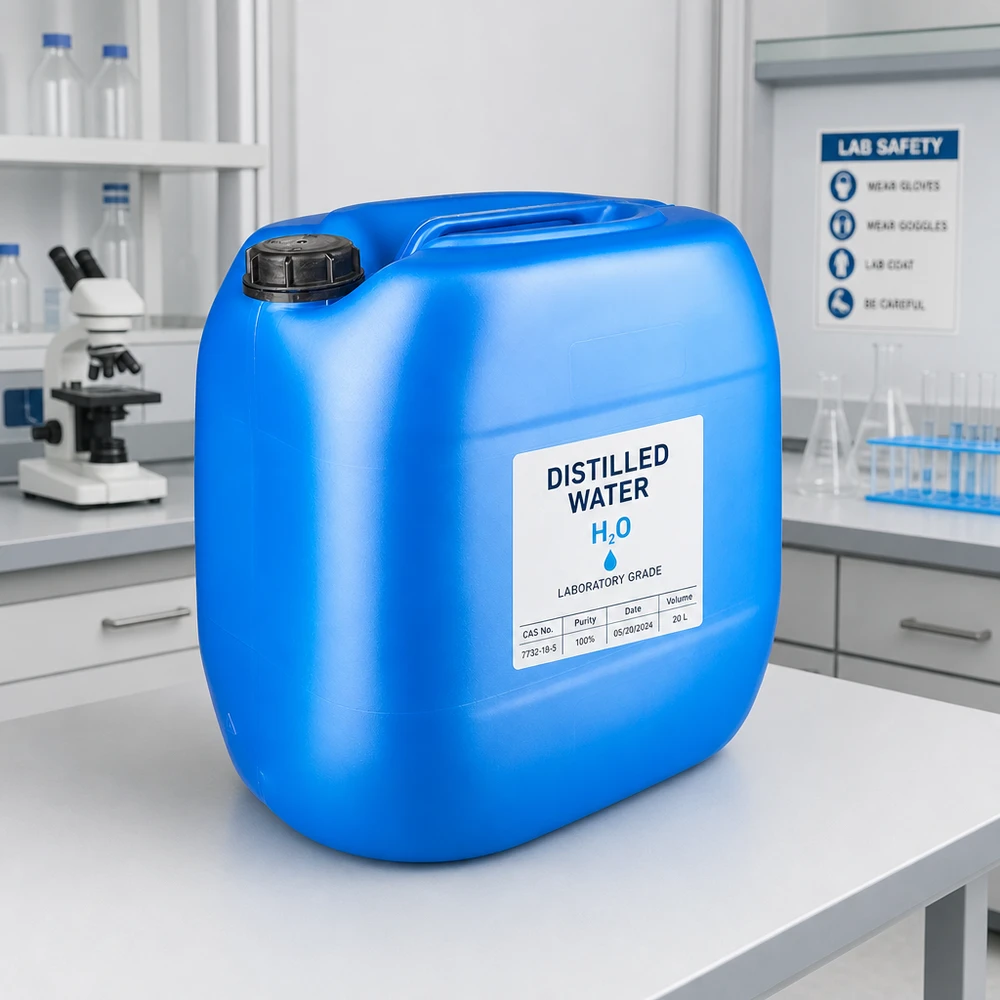 30 liters blå dunk med skruelåg OV Robust 30-liters dunk i blå HDPE-plast med OV-skruelåg til laboratoriebrug