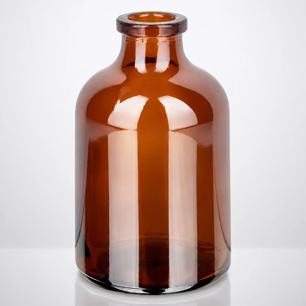 Injektionsflaske af ravfarvet glas 50 ml Sterile Injektionsflasche Braunglas 50ml für Veterinär- und Humanmedizin geeignet