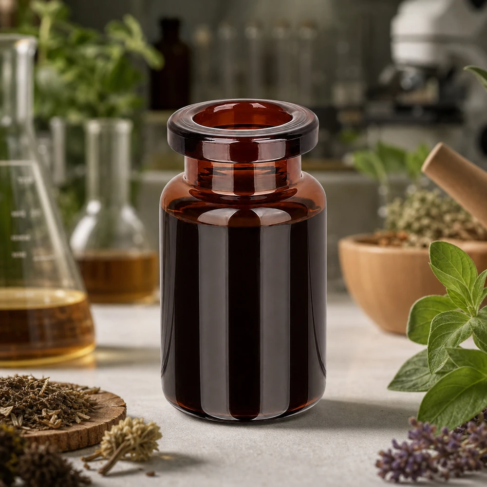 Injektionsflaske af ravfarvet glas 5 ml Braunglas Probenflasche 5ml mit stabilem Boden für kräuterbasierte Wirkstoffe