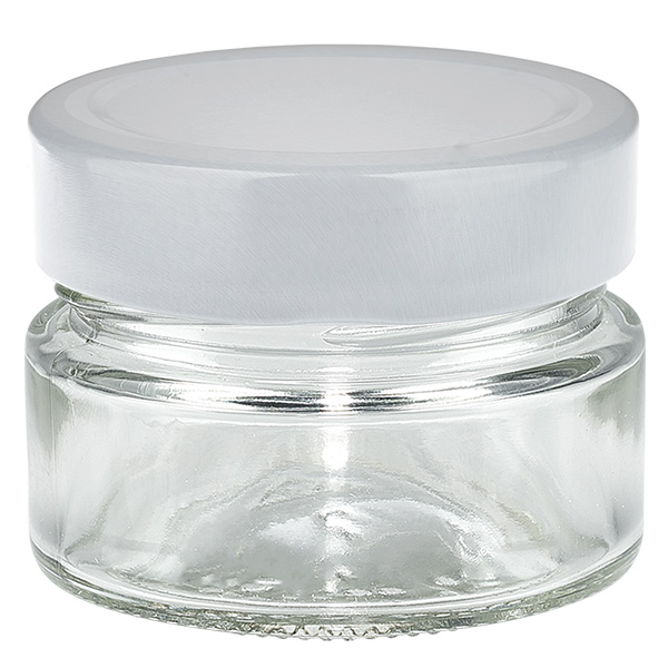 80 ml rund krukke med BasicSeal-låg hvid dyb UNiTWIST