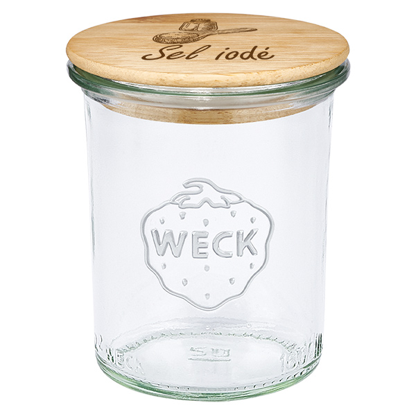 Træcover "Sel iodé" med WECK verre plongeant 160ml Træcover "Sel iodé" med WECK verre plongeant 160ml