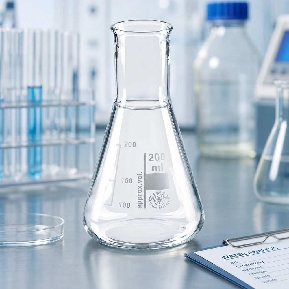 Erlenmeyer-kolbe 200 ml med smal hals Erlenmeyer-kolbe 200 ml med smal hals