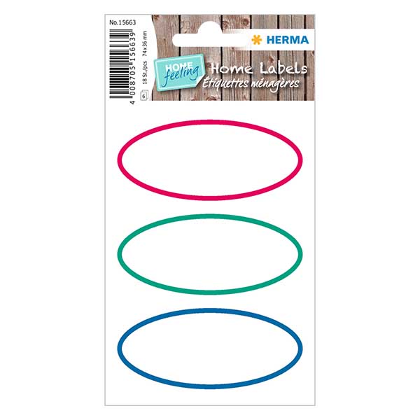 Universalklistermærker trefarvet (18 stk.) 76x34mm | 6 ark = 18 papirklistermærker Universalklistermærker trefarvet (18 stk.) 76x34mm | 6 ark = 18 papirklistermærker
