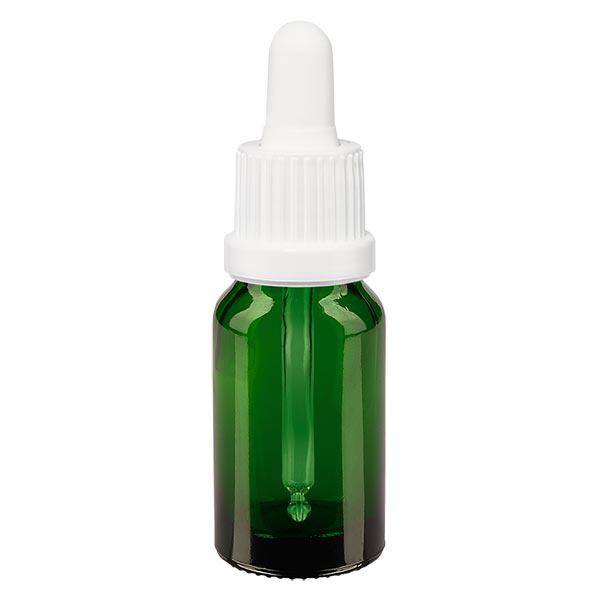 Apoteksflaske grøn 10 ml pipette hvid OV Apoteksflaske grøn 10 ml pipette hvid OV