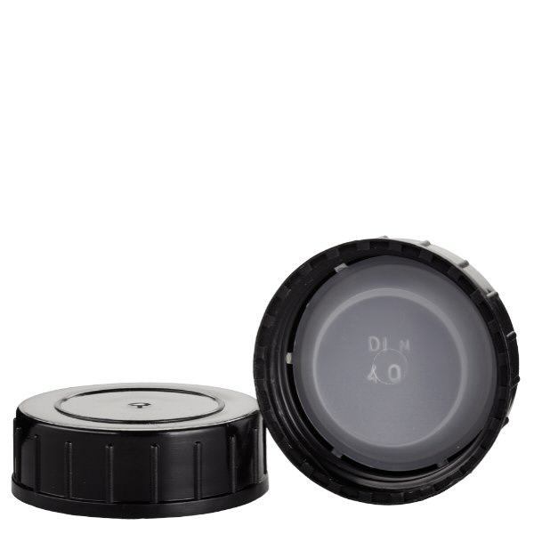 Skruehætte sort lavet af PPN 40 mm (DIN 40)