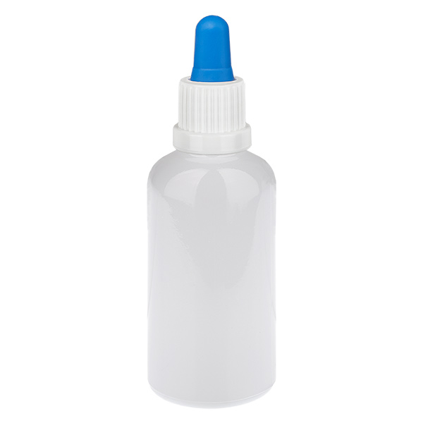 50 ml pipetteflaske hvid/blå originalitetslukning WhiteLine UT18/50 50 ml pipetteflaske hvid/blå originalitetslukning WhiteLine UT18/50