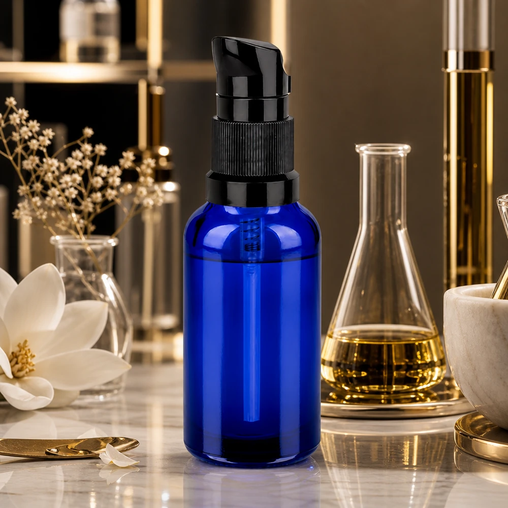 Premium 30 ml pumpeflaske med mat sort pumpe til luksuriøs serumindpakning