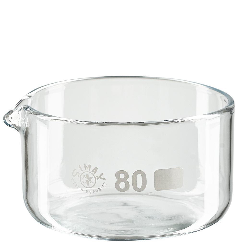 Krystalliseringsskål 150 ml med borosilikat-tud