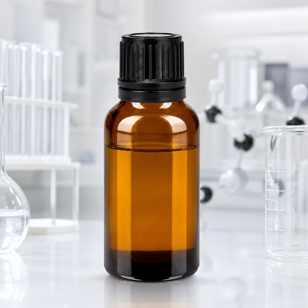 20 ml flaske 11 mm SV sort OV BrownLine UT18/20 20 ml laboratorieflaske af høj kvalitet lavet af ravfarvet glas med præcist 11 mm skruegevind
