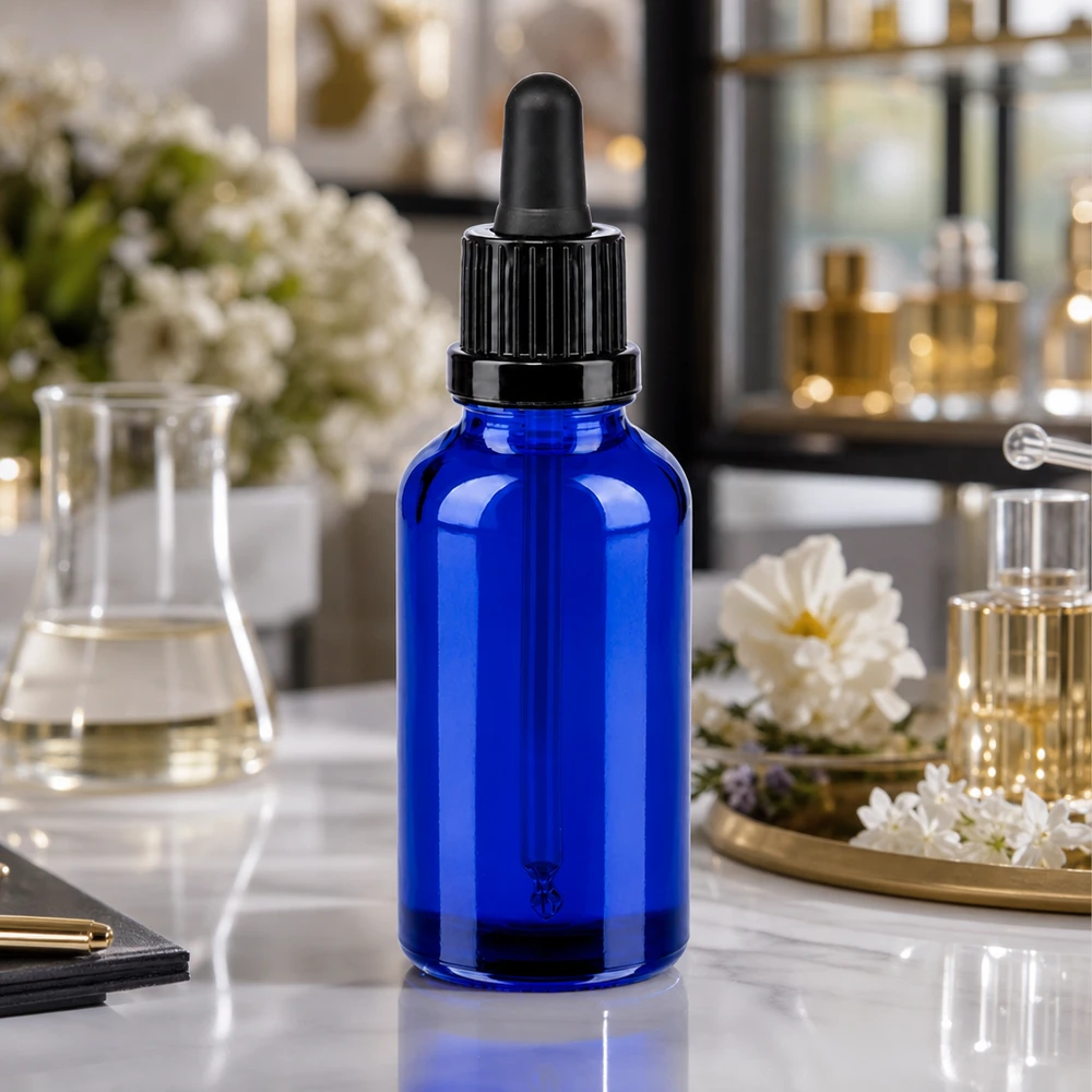 30 ml pipetteflaske sort OV BlueLine UT18/30 Praktisk 30 ml BlueLine-pipetteflaske med UV-beskyttelse takket være mørkeblåt glas