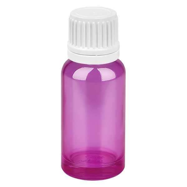 20 ml flaske 11 mm skruelåg hvid Originality skruelåg PurpleLine UT18/20