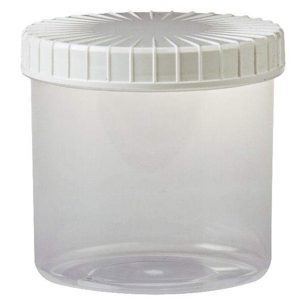 Transparent skruekrukke 375 ml med rillet vers