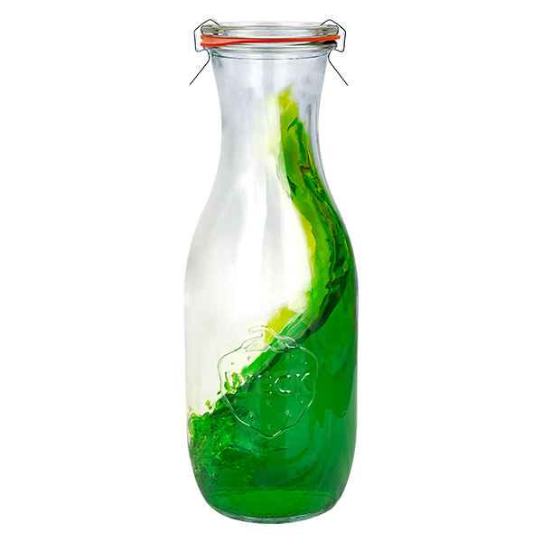 Sæt med 12 Weck-krukker 1062 ml juiceflaske med 12 glaslåg Sæt med 12 Weck-krukker 1062 ml juiceflaske med 12 glaslåg