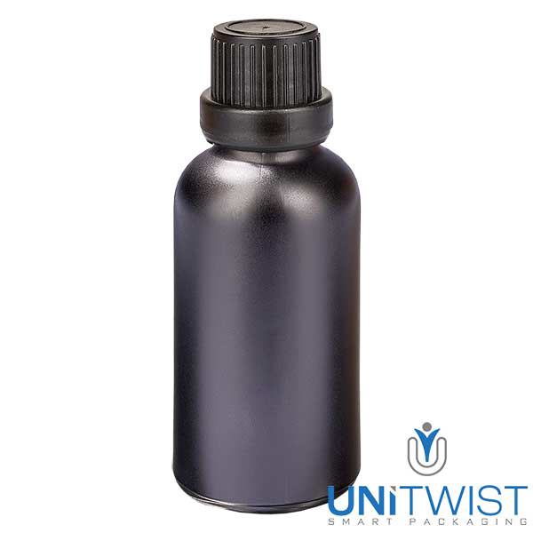 30ml Dropperflaske 2mm OV SortL. UT18/30 30ml Dropperflaske 2mm OV SortL. UT18/30