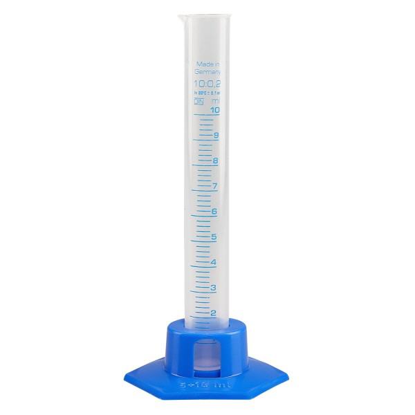 10 ml gradueret PP-målecylinder med blå bund 10 ml gradueret PP-målecylinder med blå bund