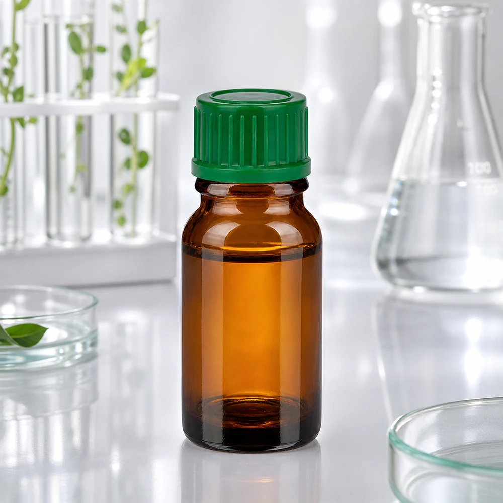 10 ml flaske 11 mm SV grøn STD BrownLine UT18/10 10 ml laboratorieflaske lavet af UV-beskyttende ravfarvet glas med grøn hætte til præcis dosering