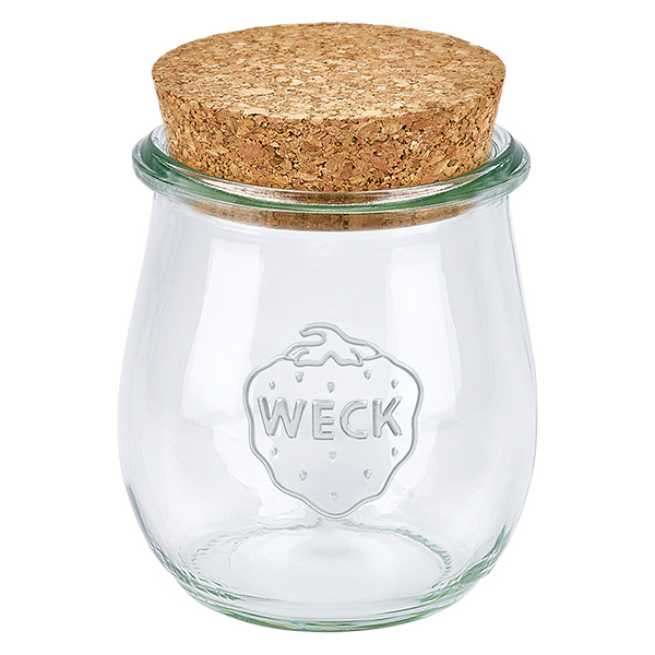 220 ml tulipankrukke WECK RR60 med kork natur