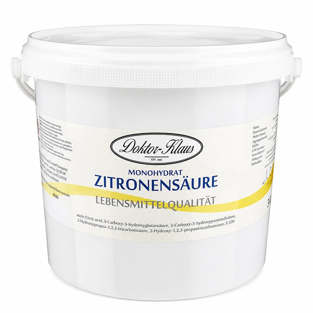 5 kg citronsyre Doktor-Klaus 5 kg citronsyre Doktor-Klaus i en hvid spand med håndtag til nem transport