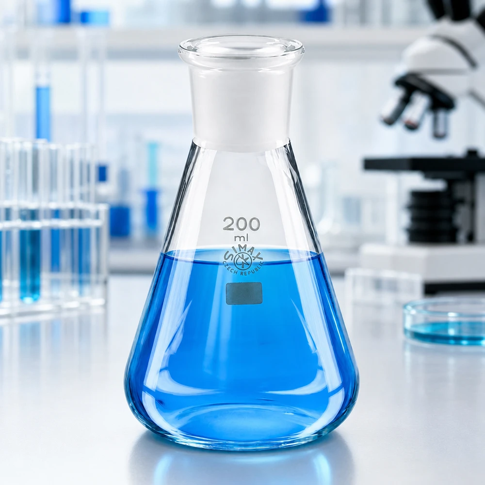 Erlenmeyer-kolbe 200 ml med standard slebet led (29/32) Erlenmeyer-kolbe 200 ml med standard slebet led (29/32)
