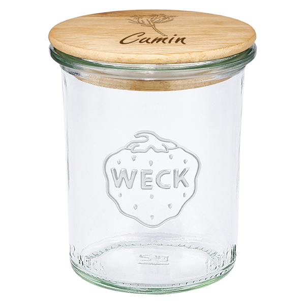 Kappe i træ "Cumin" med glas WECK 160ml Kappe i træ "Cumin" med glas WECK 160ml