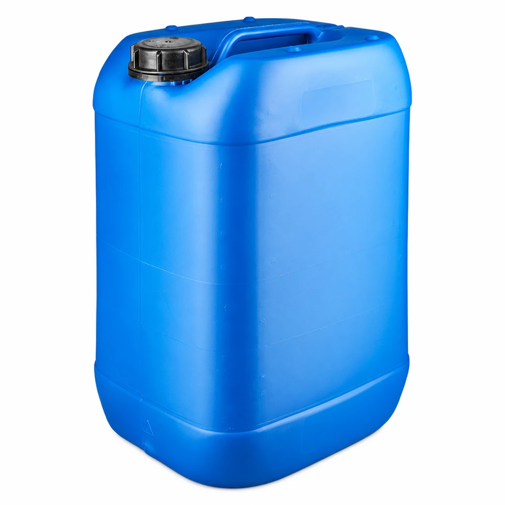 25 liters blå dunk med skruelåg OV Blå plastdunk på 25 liter med sort skruelåg og bærehåndtag