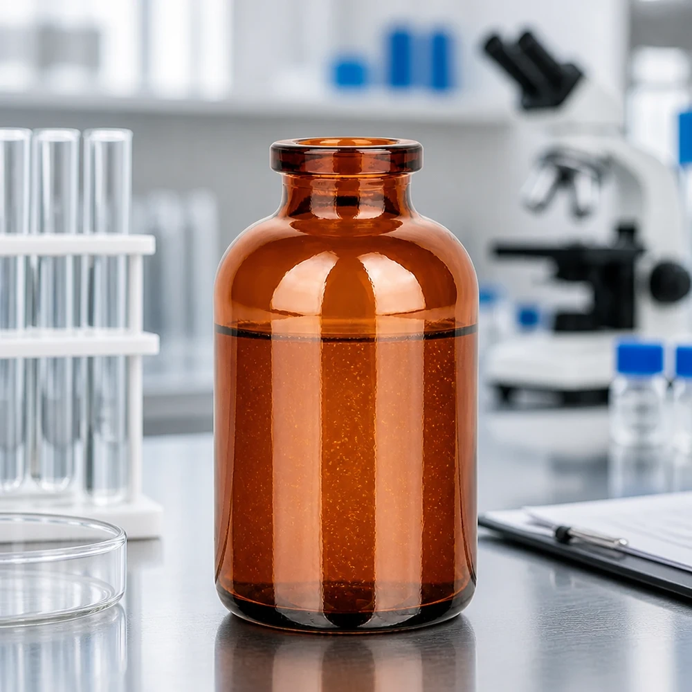 Injektionsflaske af ravfarvet glas 30 ml Medizinische Braunglas-Injektionsflasche 30ml zur Lagerung lichtempfindlicher Wirkstoffe