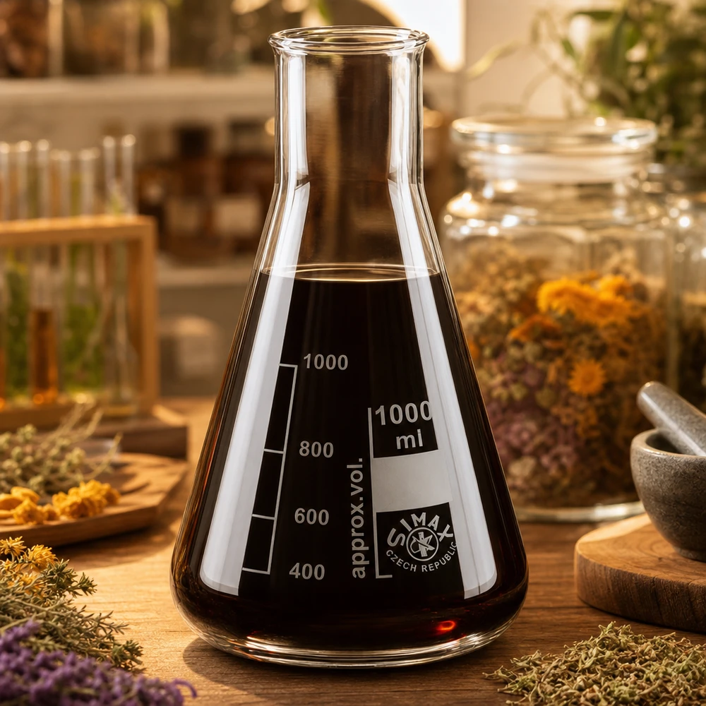 Erlenmeyer-kolbe 200 ml med bred hals Erlenmeyer-kolbe 200 ml med bred hals og varmebestandigt glas for temperaturbestandighed