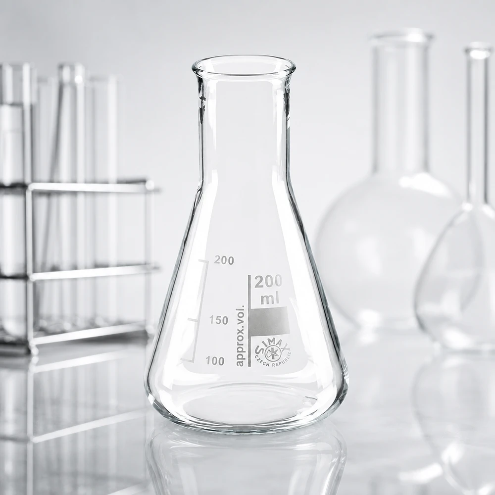 Erlenmeyer-kolbe 200 ml med smal hals Erlenmeyer-kolbe 200 ml med smal hals
