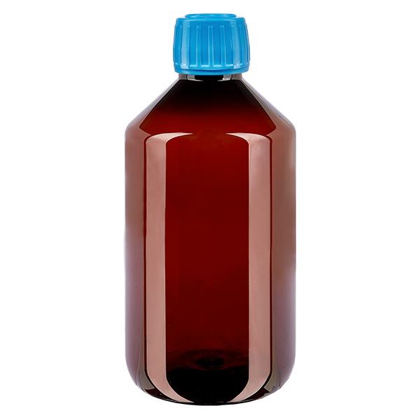 PET-flaske 500 ml med blå hætte OV PET-flaske 500 ml med blå hætte OV