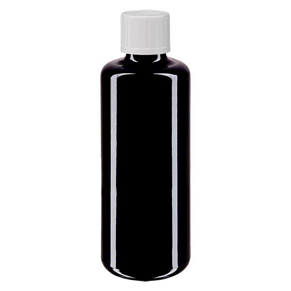 Apoteksflaske viol. 100ml dråbetæller hvid KiSi St Apoteksflaske viol. 100ml dråbetæller hvid KiSi St