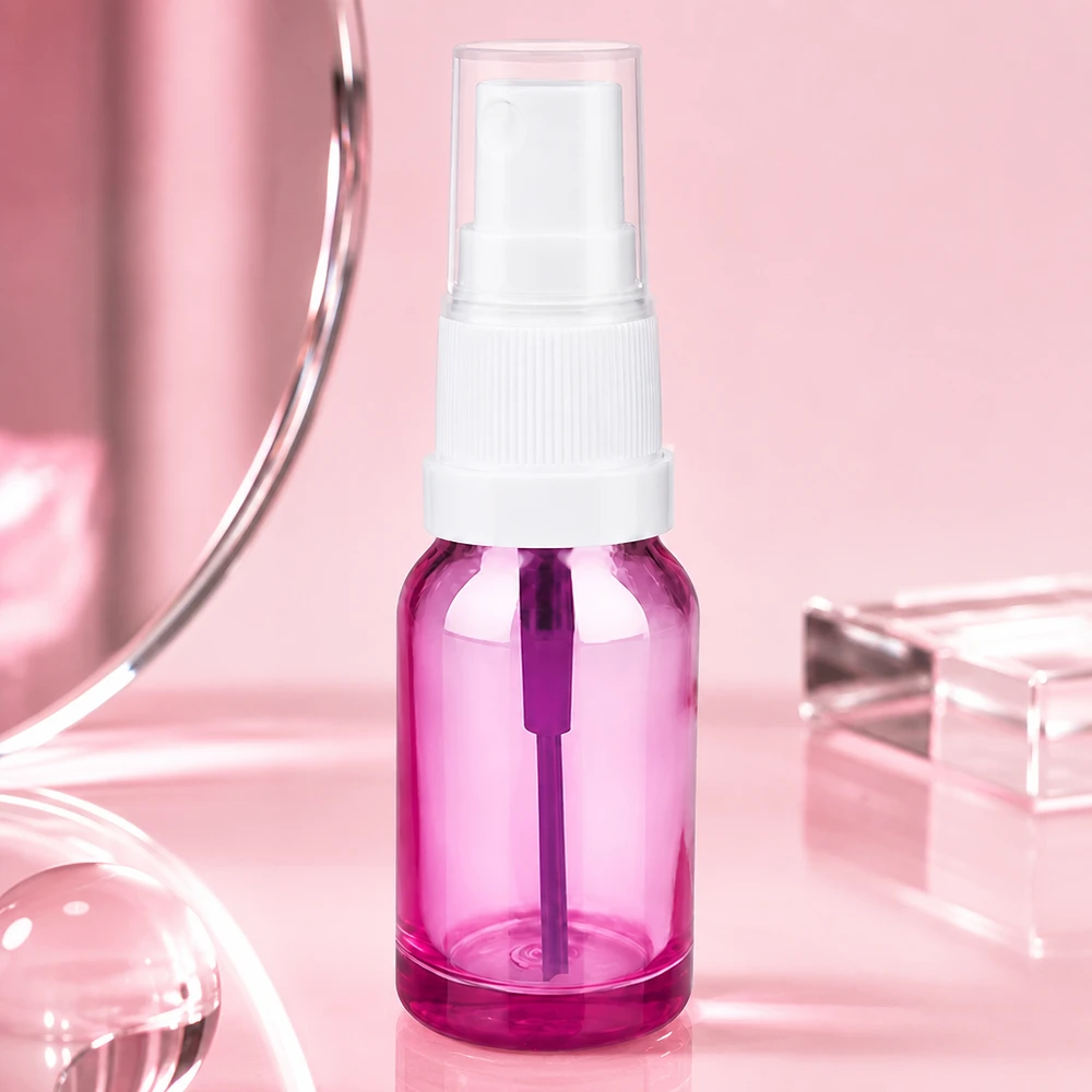 10 ml sprayflaske hvid/transparent Standard PurpleLine UT18/10 Elegant 10 ml sprayflaske i Purple Line-design med hvid hætte til skønhedsanvendelser