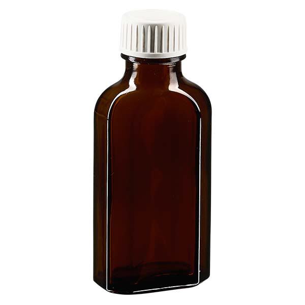 50 ml Meplat brunt skruelåg med PE-skumindsats 50 ml Meplat brunt skruelåg med PE-skumindsats